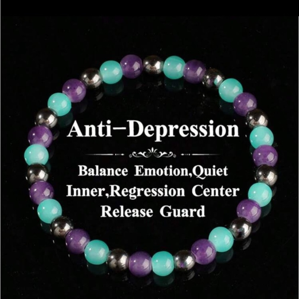 Purple and Teal Beaded Bracelet